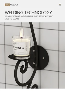 Europos Stiliaus Metalo Geležies Sienos Kabo Žvakidė Žvakių Šviesos Puodelio Laikiklis Candleholder Žvakidė Rankdarbių Dovanos, Namų Dekoro