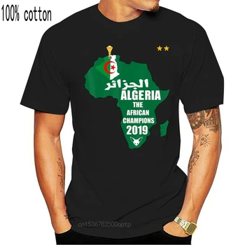 Alžyro Futbolo 2019 T-Shirt Afrikos Futbolo Čempionatas Gali Tee Marškinėliai Trumpomis Rankovėmis Laisvo Stiliaus Marškinėliai