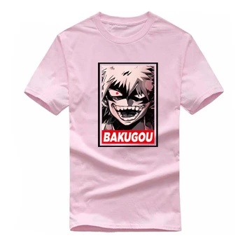 Mano Herojus Akademinės Bendruomenės Bakugou Katsuki Marškinėliai Vyrams Mados Hip Pop Juoda Tees Medvilnės Harajuku Anime Marškinėliai Camisetas Hombre