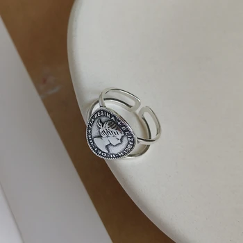 LouLeur 925 sterlingas sidabro Įspausti skaičius Imperatorienė žiedai, sidabro kūrybos elegantiškas atidaryti žiedai moterų festivalis papuošalai dovana žavesio