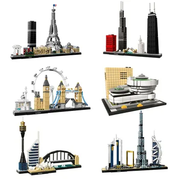 Architektūros Paryžiuje, Dubajuje, Londono, Sidnėjaus Čikagos Šanchajus Blokai Kit Plytų Klasikinis Miesto Modelį, Vaiko Žaislai Vaikams