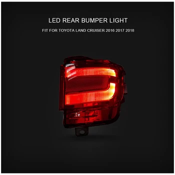 LED Galinis Bamperis Šviesos LAND CRUISER 2016-2018 LED Uodegos Šviesos ir Raudona Įspėjamoji Lemputė Rūko Žibintas