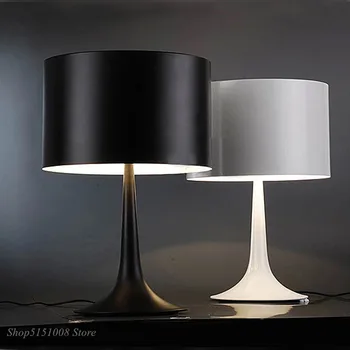 Šiaurės stalo lempa paprasta šiuolaikinio gyvenimo kambario stalo dekoracija Stalo lempos juoda balta Lentelė, Šviesos, miegamojo, naktiniai staleliai, lempa Namo Apšvietimas