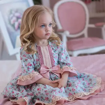 Emmababy 2019 Karšto Pardavimo Kalėdų Bamblys Kūdikių Vaikai Mergina Retro Nėrinių Gėlių Šalies Swing Suknelė Suknelės