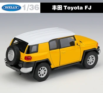 Welly Diecast 1:36 Masto Simuliatorius Toyota FJ SUV visureigis Modelio Automobilių Traukti Atgal, Automobilių Metalo Lydinio, Žaislas Automobilis Vaikams Dovanų Kolekcija