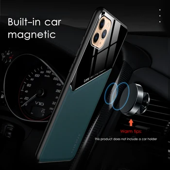 Telefono dėklas Skirtas Apple iPhone 12 11 Pro Max PC Odos-Modelio Retro Odos Padengti iPhone 12 Mini Xs Max XR Automobilių Magnetas Atvejais