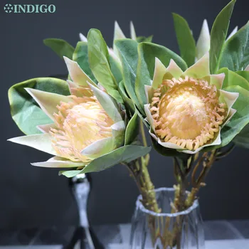 INDIGO - Šampanas Protea cynaroides Dirbtinių Gėlių Puokštė Vestuvių Gėlių Šalies Atveju Floristas Parduotuvė Apdailos Ekranas