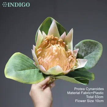 INDIGO - Šampanas Protea cynaroides Dirbtinių Gėlių Puokštė Vestuvių Gėlių Šalies Atveju Floristas Parduotuvė Apdailos Ekranas
