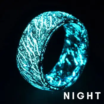 LKO Naujas atvykti Spalvos žiedas Noctilucent žiedas vyrams, moterims, Kreko žiedas nemokamas pristatymas
