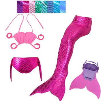 Mergaičių Plaukimo Undinėlės Uodegos Vaikų Ariel Maudymosi Kostiumą 3pcs/Set 8 spalvų Swimmable Undinėlės Uodega Cosplay Kostiumai