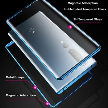 Magnetinio Atveju Xiaomi 10T Lite 11 5G CC9 Pro POCO X3 Nfc M3 MAX3 MIX2S Metalo Bamperis Redmi 8 Pastaba 8T 9S 7 8A K20 Atveju Stiklas