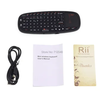 Originalus Rii i10 ispanijos (Espanol) 2.4 GHz Mini Wireless Keyboard su TouchPad Pele Android TV Box/Mini KOMPIUTERIS/Nešiojamas