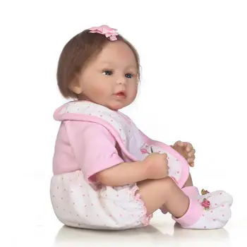 22inch Atgimsta Silikono aukštos kokybės Kūdikių Lėlės Atrodo Kaip tikra, Kūdikių Rankų darbo tikroviškos Lėlės Reborn princesė bamblys kūdikių žaislai