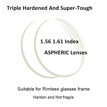 Triple Grūdinto Super-Kietas 1.56 1.61 Indeksas ASFERINIAI Lęšiai už trumparegystė/toliaregystė/presbyopia (Siūlome Punch/Plokštele/Apdaila)