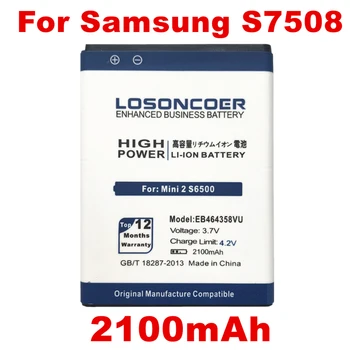 LOSONCOER 2100mAh EB464358VU Baterijos Samsung Galaxy Y Duos S6102 Mini 2 S6500 S6802 Galaxy Ace Plus S7500 S7508 Baterija