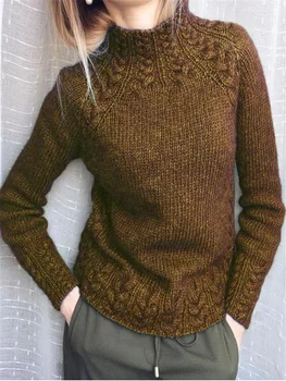 Europos Ir Amerikos Stiliaus Karšto Pardavimo Megztinis Vientisų Spalvų Ma Hua Wen Megztinis Mezgimo Megztinis Moterims