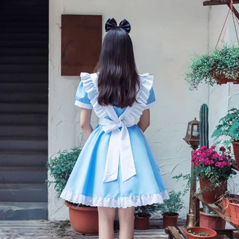 VEVEFHUANG Žaidimas Stebuklų Šalis Cosplay Alice Kostiumas Anime Bailys Tarnaitė Vienodai Saldus Lolita Dress Helovinas Kostiumai Moterims