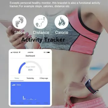 EKG PPG Smart Apyrankę daugiafunkcinio Sporto Treniruoklių Laikrodžiai Pedometer Kalorijų Širdies ritmo Monitorius 
