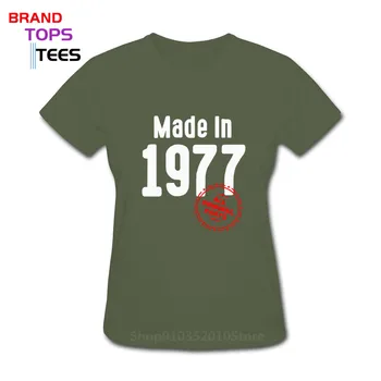 Derliaus Pagamintas 1977 Visos Originalios Dalys, marškinėliai moterims Gimęs 1977 T-shirts Retro Mama, Mama Padėkos Gimtadienio marškinėlius