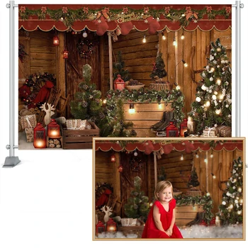Kalėdų Fonas Snaigės Kalėdų medžio Vainikas Medienos Baby Vaikų Fotografijos Fone Blizgučiai Šalis Lempos Dekoras Reklama