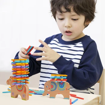 MiDee Mediniai Krovimas Balansas Dramblys&Arklių Švietimo Matematikos Žaislai Vaikams Mokytis Žaisti Puzzle Žaidimai Vaikams Dovanų