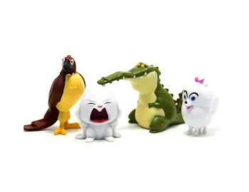 14pcs/set animacinių filmų Gyvūnai, Šuo, Triušis PVC veiksmų skaičiai Mini gyvūnų kačių paukščių Modelio paveikslas žaislų rinkinys dovanos Vaikams