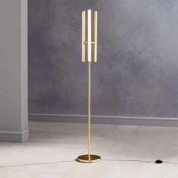 LED grindų lempa, šiltos spalvos LED 30W aukso grindų lempos stovi lempos šiaurės šalių dizaino toršeras
