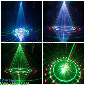 10W RGB Spalvinga Modelių Lazerio Šviesa DMX 512 Skeneris, Projektorius Šalis Kalėdos DJ Disco Šou Žibintai Klubinė Muzika Įranga, Šviesos Juda