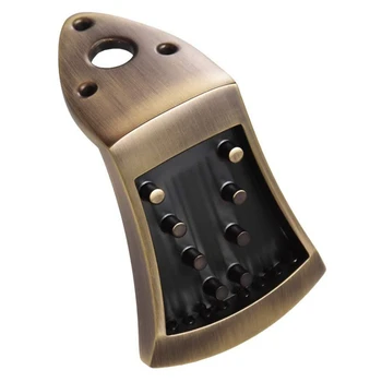 Cinko Lydinys Triple-profiliniai Mandolina Tailpiece su 4Pcs Varžtai Dirželis Mygtukus Dangtelis Muzikos Instrumentas, Bronzos Spalvos