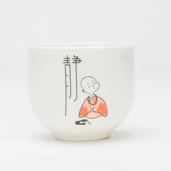 6pcs/pak Aukštos kokybės Keramikos Teacup Nustatyti Kinų Kinų Kung Fu Arbatos Puodelio Rankomis Dažyti Dovanos Naujųjų Metų Kalėdų Dieną