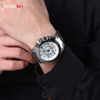 Longbo Prekės Ženklo Dizainas Kariniai Laikrodžiai Vyrams Prabangos Prekės Visiškai Nerūdijančio Plieno Didelis Ciferblatas Sporto Laikrodžiai Relogio Masculino Laikrodis Vyras