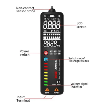EBTN 3-Line Ekranas multimetro Ohm Hz Tęstinumą NCV bandymo BSIDE 3-IN-1 Multimetras Voltmeter+Įtampos Detektorius+Paslėpti Laidus Testeris