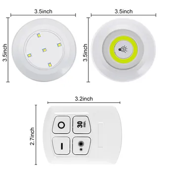Nešiojamų LED Pagal Kabineto Apšvietimo baterijomis, Sienos Lempos šviesos srautą galima reguliuoti, Virtuvė, Drabužinė, Šviesos, Patalpų Nuotolinio Valdymo pulto LED Žibintai