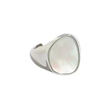 Korėjos ins nišą minimalistinio dizaino šviesos prabanga shell S925 sterlingas sidabro žiedas moterų ispanų rusų stilius
