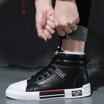 Populiarus Vyrų Laisvalaikio Sneaker Šiltų Pliušinis vyriški Žieminiai Batai Light Soft Mens Aukštos Sportbačiai Platformų Prabanga Vyras Prekės ženklo Batai Z9