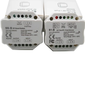 RF Smart Switch SS-B Išėjimo 100-240VAC 1.5 A 150W~360W RF pažangus jungiklis su relės išėjimo led valdiklis AC110V 220V