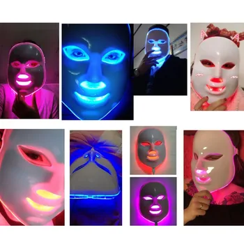 Karšto LED Veido Kaukė Raukšlių, Spuogų Šalinimas, Veido Grožis Spa Terapijos Fotonų Šviesos Odos Priežiūros Atjauninimo Priemonė Veido Priežiūros Priemonės