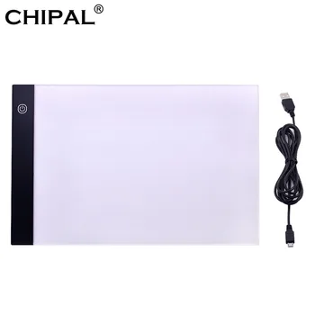 CHIPAL A4 formato Piešimo Bloknotas Skaitmeninės Grafikos Tablet LED Šviesos Lauke Elektroninių USB Meno Sekimo Kopijuoti Valdybos Rašymo Meno Tapybos Lentelė
