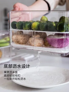 Šaldytuvas Talpinimo Šaldytuve Virtuvės Namų Talpinimo Kūrybos Nutekėjimo Daržovių Ir Vaisių Saugojimo Dėžutė