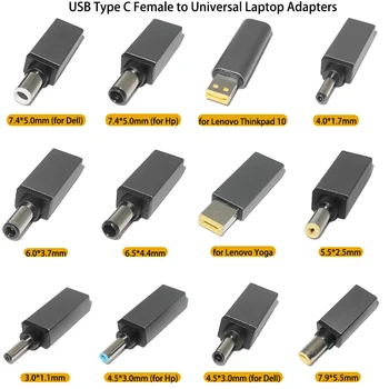 Universalus Dc Maitinimo Adapteris Jungtis USB C iki 7.4x5.0 4.5x3.0 5.5x2.5mm Kištuko Lizdas Konverteris Hp, Asus, Lenovo Nešiojamas kompiuteris