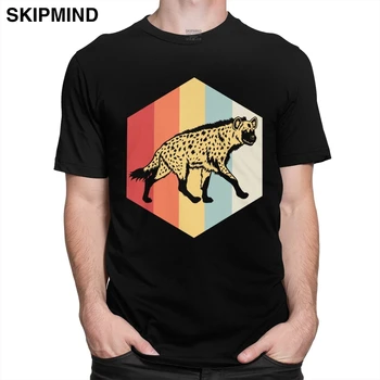 Klasikinių Senovinių Hyena Meilužis Marškinėliai Vyrams Crewneck Trumpas Rankovėmis Safari Afrikoje Laukinis Atspausdintas T-shirt Medvilnė Tee Prekes