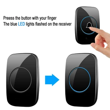 Naujų Namų Pasveikinti Doorbell Pažangi Belaidžio ryšio Doorbell Vandeniui 300M Nuotolinio Protingas Durų Bell Varpelių savaeigis Namuose