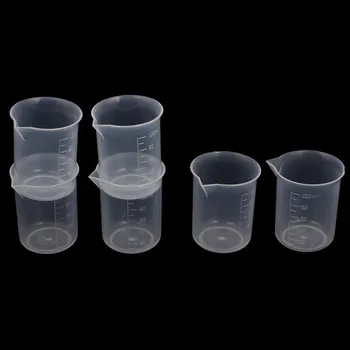 100 ml Matavimo Stiklinę, skaidraus Plastiko Matavimo Puodelis Lab 6Pcs Matavimo Įrankiai, Matavimo Stiklinė, Namų Virtuvė, Valgių gaminimas Įrankis
