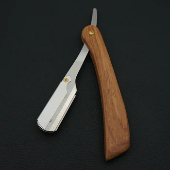 Klasikinis woodhandle vyriškų peiliukų skutimosi razor profesinės barber ' s skutimosi peiliu keičiamais ašmenimis nešiojamų razor antakių skustuvas