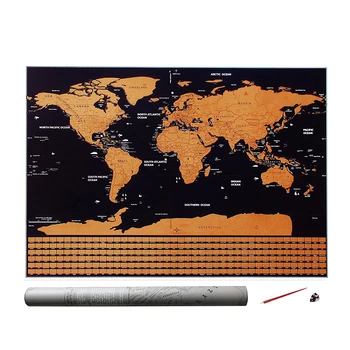 42*30cm Nulio Išjungti Pasaulio Kelionių Žemėlapį Premium Asmeninį Siena Lipdukas Plakatas Visų Šalių Vėliavomis Paketo Keliautojams