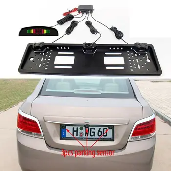 Automobilis, Automobilių Parkavimo Jutiklis su 3 Jutikliai ir Atbulinės Atsarginės Europos Licencijos Plokštės, Automobilių Parkavimo Radaras Stebi Detektorių Sistema