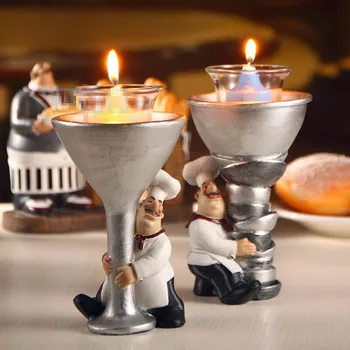 Žvakės Laikikliai Virėja Figūrėlės Virtuvės Dekoro Dervos Amatų Papuošalai Žvakidė Apdaila