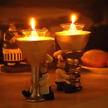 Žvakės Laikikliai Virėja Figūrėlės Virtuvės Dekoro Dervos Amatų Papuošalai Žvakidė Apdaila