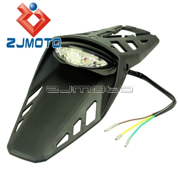 Universalus Dirt Bike Sparnas Galinis LED Stop Uodegos Plokštelės Šviesos Mudguard Už Suzuki, Honda Kawasaki DRZ WIKI KLX BAF 400 450 525 530