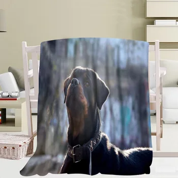 Rottweiler Šuo Patogus Antklodės 3D Spausdinimo Minkšta Antklodė Mesti Namų/Sofa/Patalynė Nešiojamų Suaugusiųjų Kelionės Padengti Antklodė